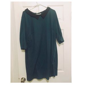 Peter Pan collar green mini dress